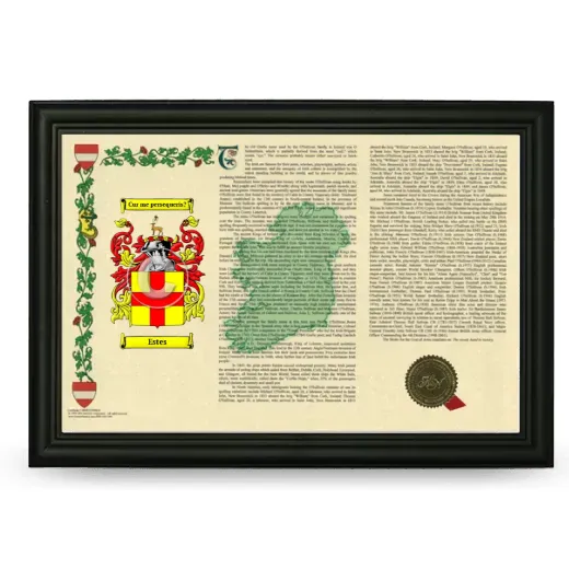 Estes Armorial Landscape Framed - Black