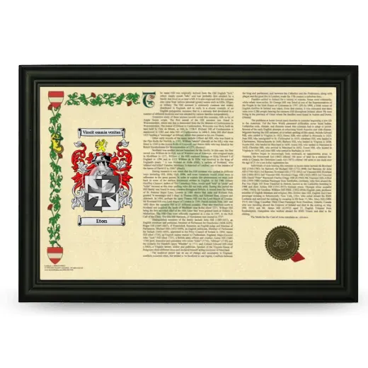 Eton Armorial Landscape Framed - Black