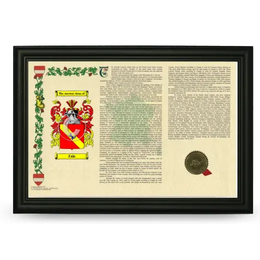 Fais Armorial Landscape Framed - Black