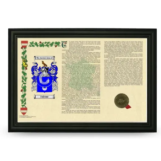 Falcone Armorial Landscape Framed - Black