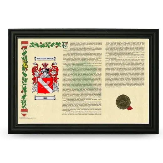Fare Armorial Landscape Framed - Black