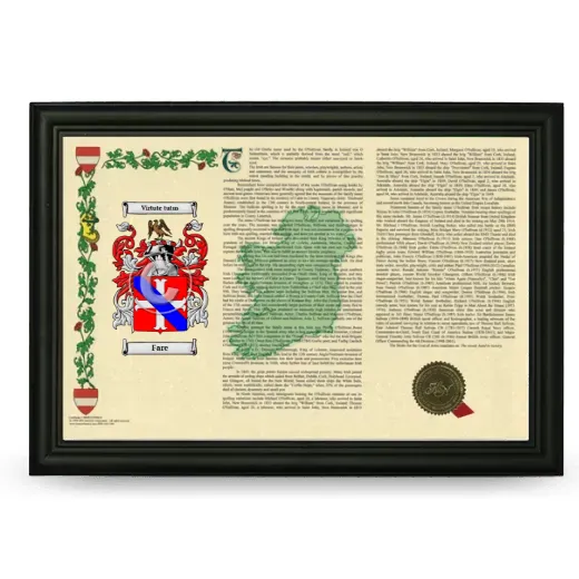 Fare Armorial Landscape Framed - Black
