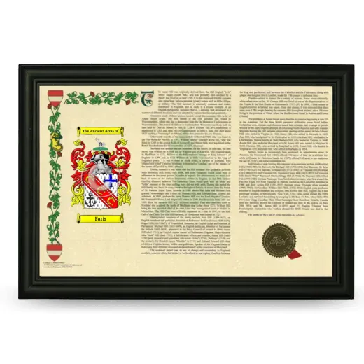 Faris Armorial Landscape Framed - Black