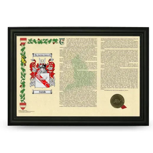 Farrah Armorial Landscape Framed - Black