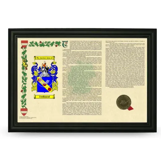 Ferdinand Armorial Landscape Framed - Black
