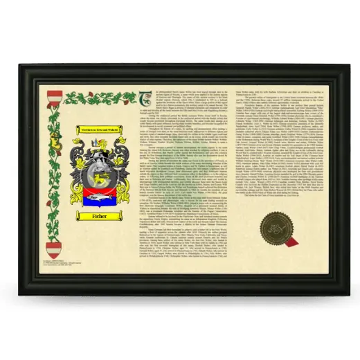 Ficher Armorial Landscape Framed - Black