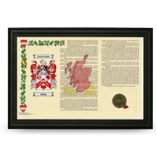 Finlay Armorial Landscape Framed - Black