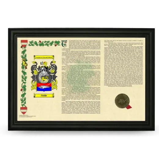 Fishle Armorial Landscape Framed - Black