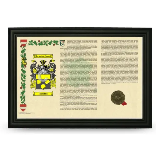 Flamand Armorial Landscape Framed - Black
