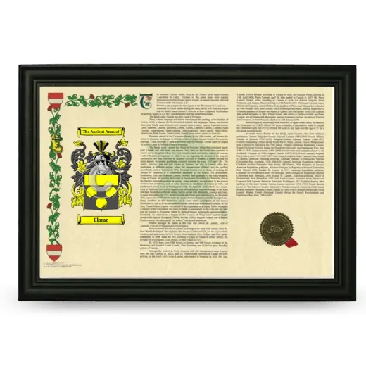 Flame Armorial Landscape Framed - Black