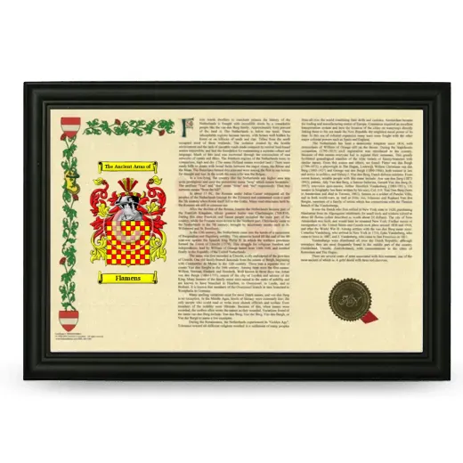 Flamens Armorial Landscape Framed - Black
