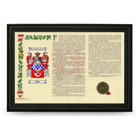 Fleur Armorial Landscape Framed - Black