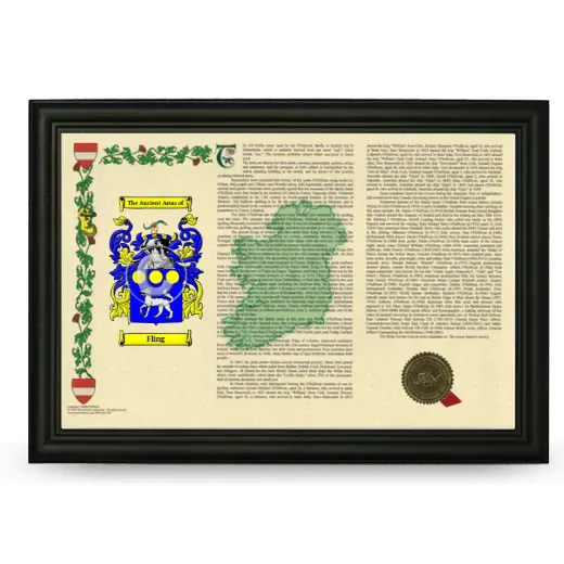 Fling Armorial Landscape Framed - Black