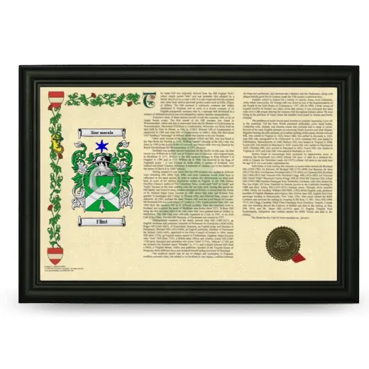 Flint Armorial Landscape Framed - Black
