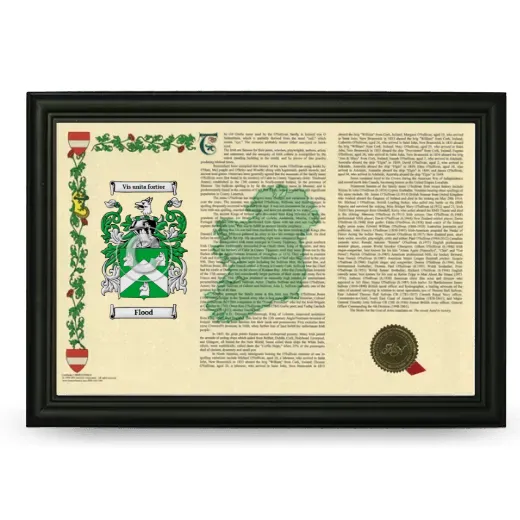 Flood Armorial Landscape Framed - Black
