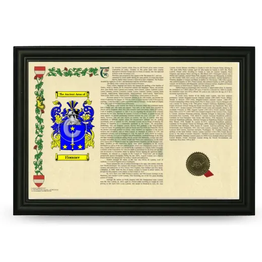 Florance Armorial Landscape Framed - Black