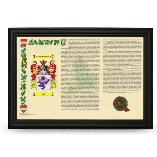 Foll Armorial Landscape Framed - Black