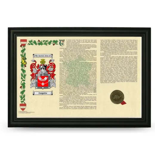 Forgette Armorial Landscape Framed - Black