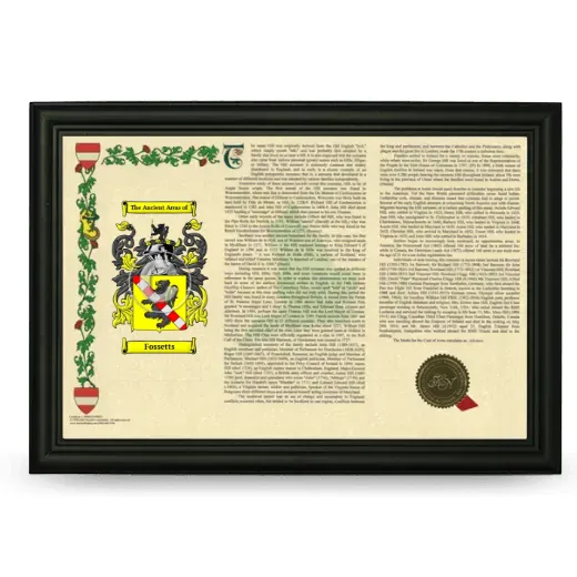 Fossetts Armorial Landscape Framed - Black