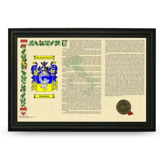 Francesco Armorial Landscape Framed - Black