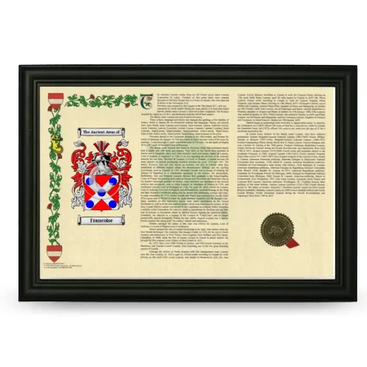 Francoise Armorial Landscape Framed - Black