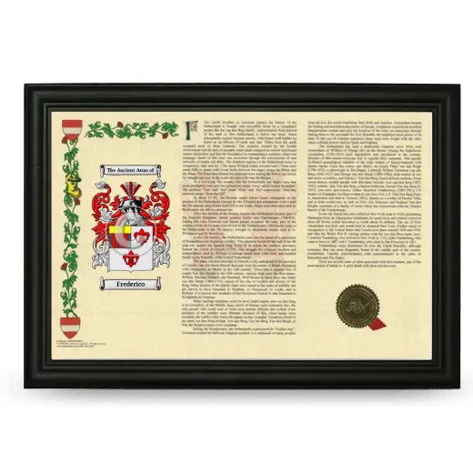 Frederico Armorial Landscape Framed - Black