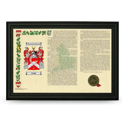 Frend Armorial Landscape Framed - Black