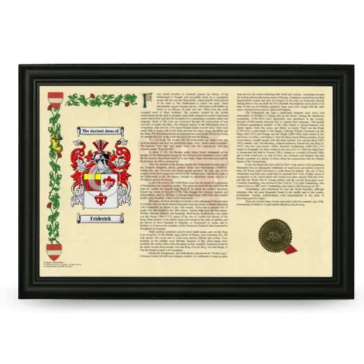 Friderick Armorial Landscape Framed - Black