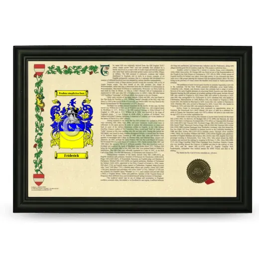 Friderick Armorial Landscape Framed - Black