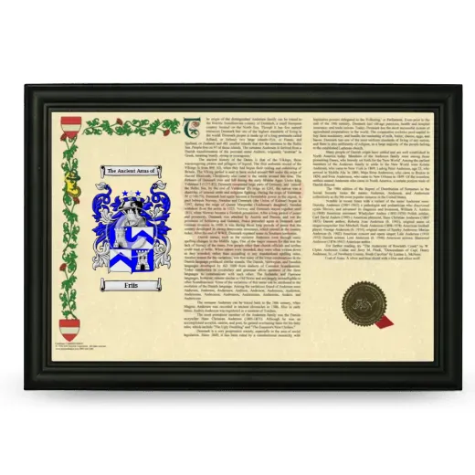 Friis Armorial Landscape Framed - Black