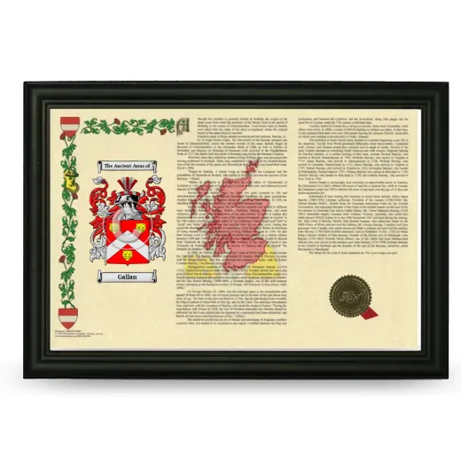 Gallan Armorial Landscape Framed - Black