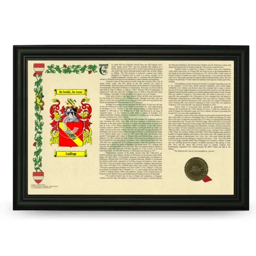 Gallup Armorial Landscape Framed - Black