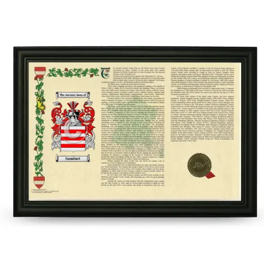 Gambart Armorial Landscape Framed - Black