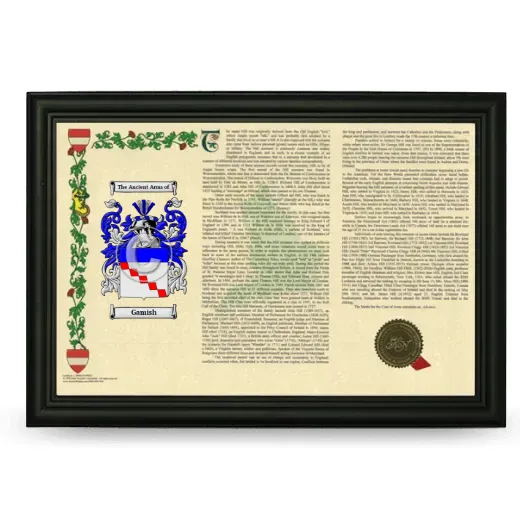 Gamish Armorial Landscape Framed - Black