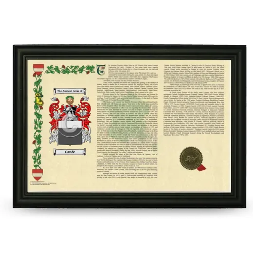 Gande Armorial Landscape Framed - Black