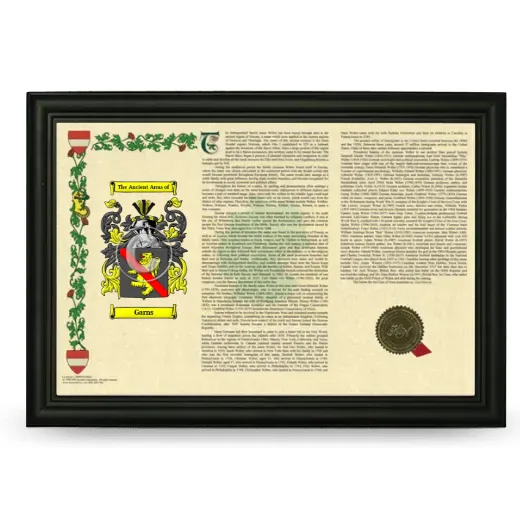Garns Armorial Landscape Framed - Black