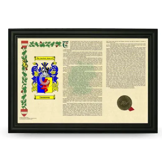 Gassaway Armorial Landscape Framed - Black