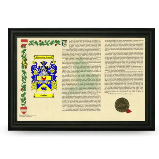 Gatlan Armorial Landscape Framed - Black