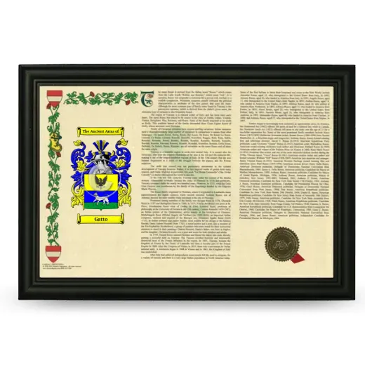 Gatto Armorial Landscape Framed - Black