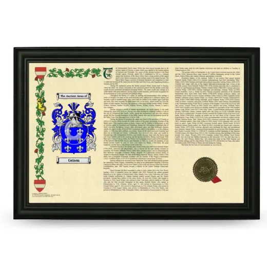 Geisen Armorial Landscape Framed - Black