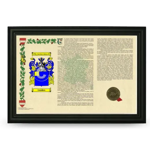Genders Armorial Landscape Framed - Black