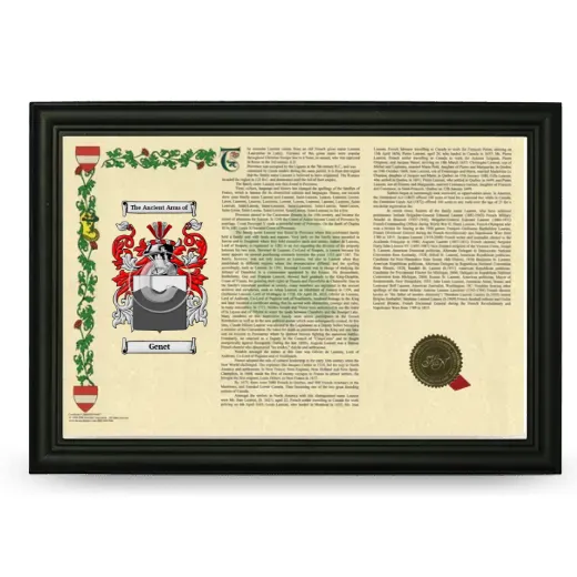 Genet Armorial Landscape Framed - Black