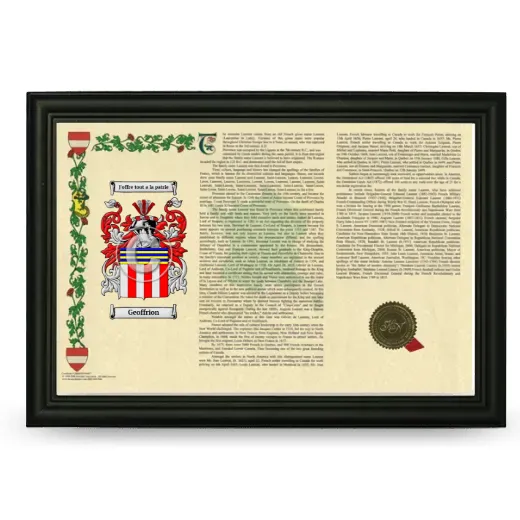 Geoffrion Armorial Landscape Framed - Black