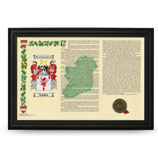 Geoghan Armorial Landscape Framed - Black