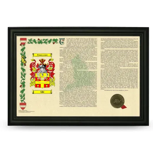 Gile Armorial Landscape Framed - Black
