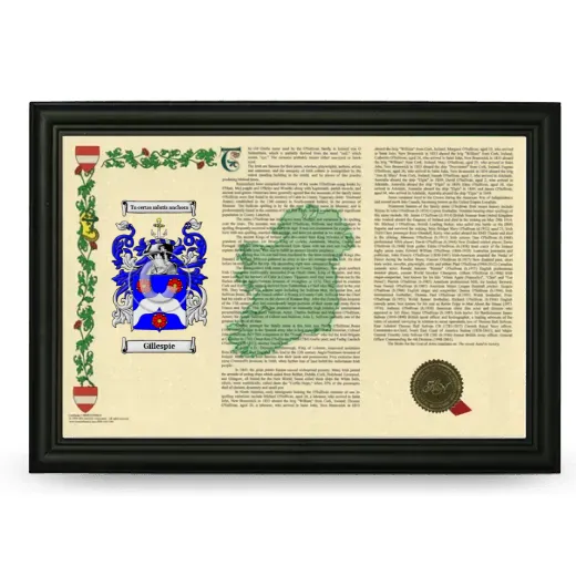 Gillespie Armorial Landscape Framed - Black