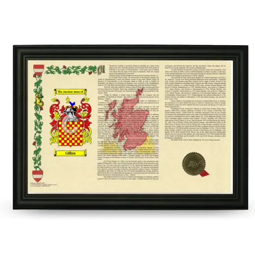 Gillins Armorial Landscape Framed - Black