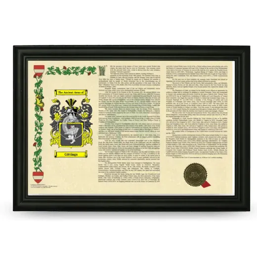 Gittings Armorial Landscape Framed - Black