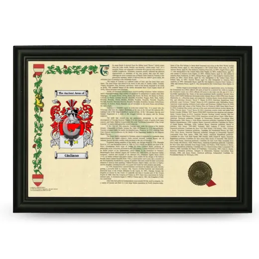 Giuliano Armorial Landscape Framed - Black