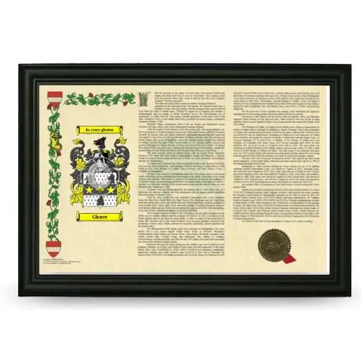 Gleave Armorial Landscape Framed - Black